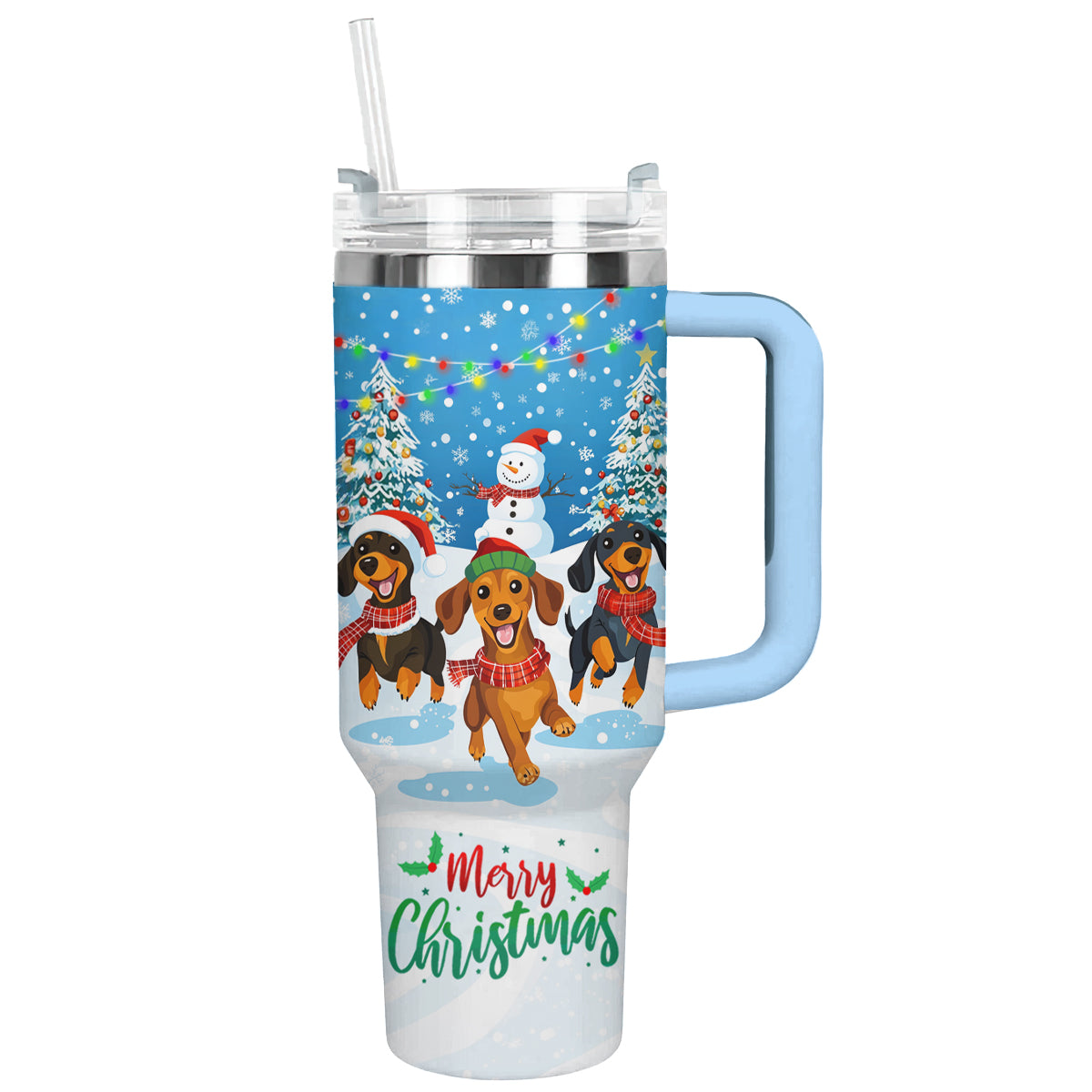 Shineful Tumbler Cheerful Christmas Dachshund