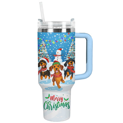 Shineful Tumbler Cheerful Christmas Dachshund