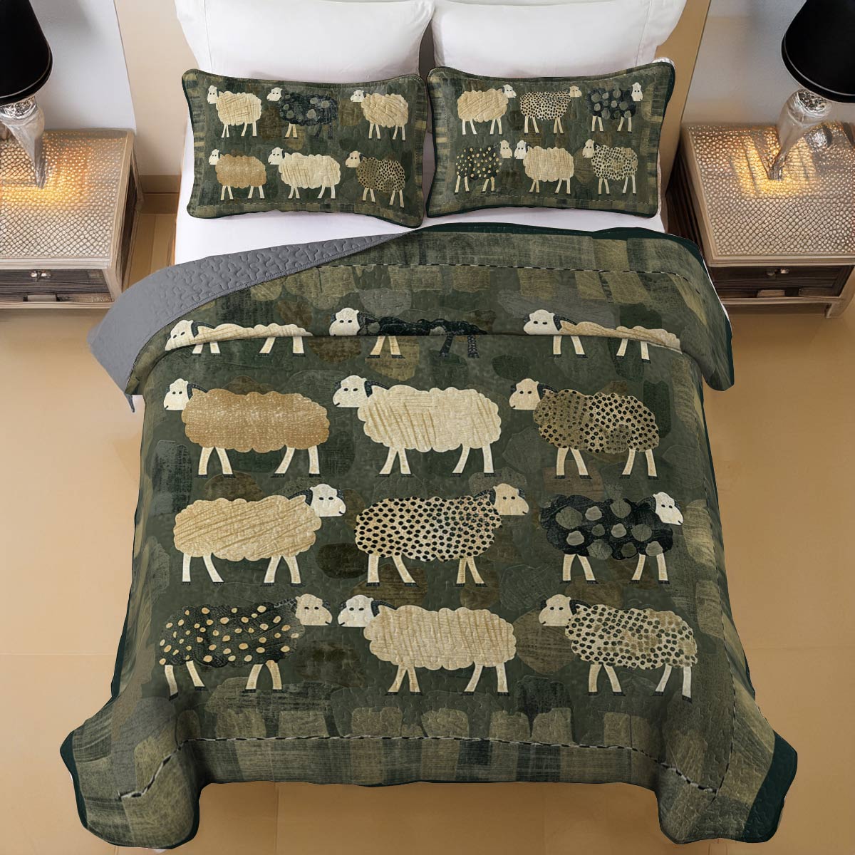 Shineful All Season Quilt 3-Piece Set Little Sheep
