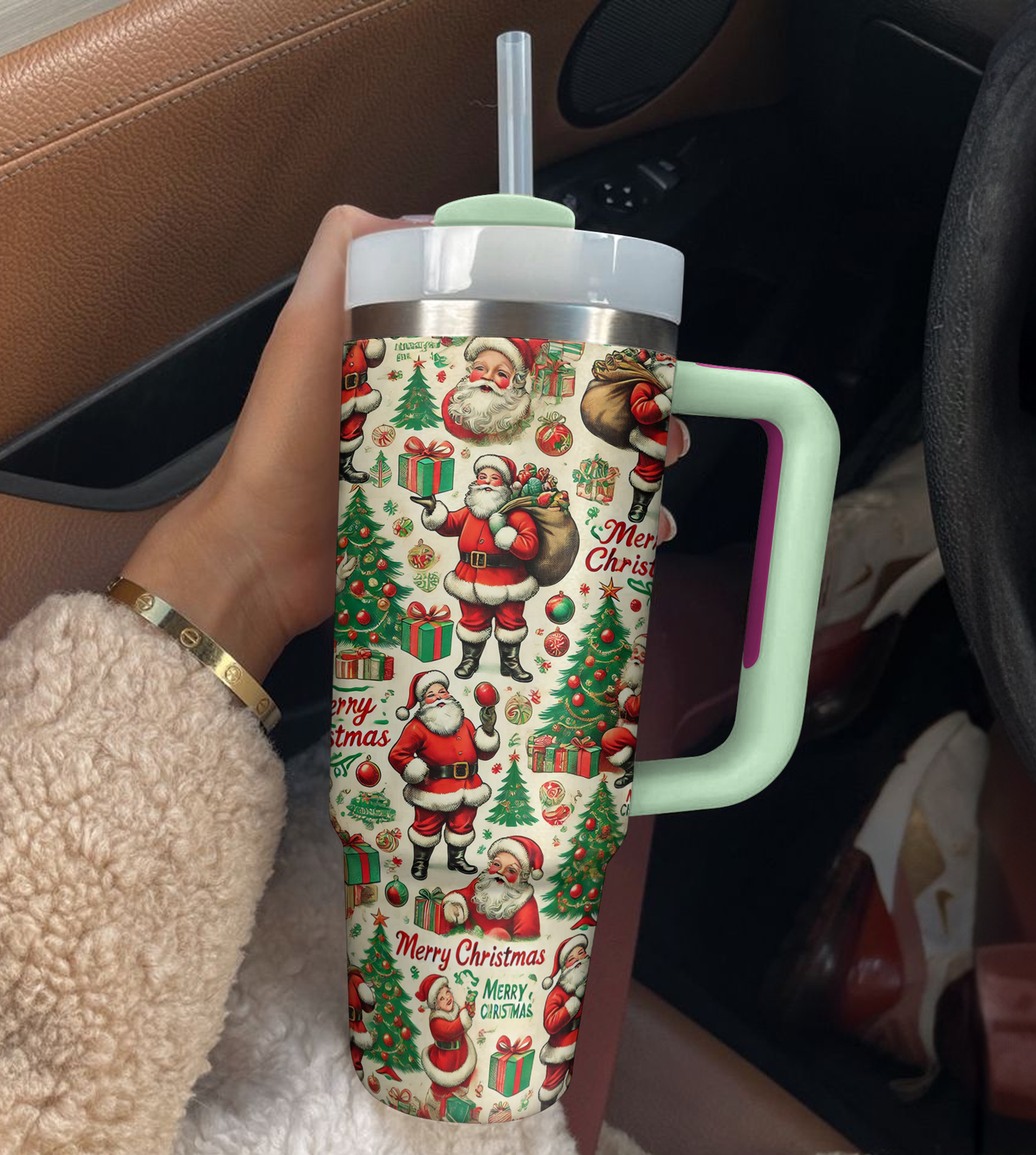 Shineful Tumbler Santa Pattern