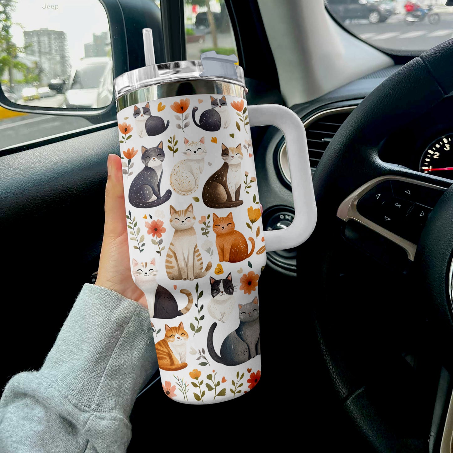 Shineful Tumbler Cute Cat Travel