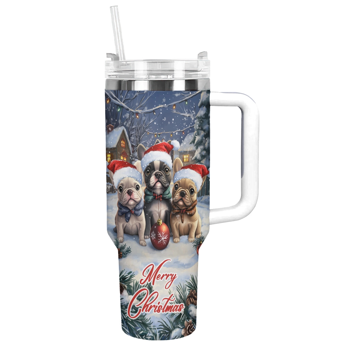 Shineful Tumbler Snowy Frenchie Squad