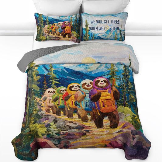 Shineful All Season Quilt 3-Piece Set Adventure Sloth Hiking