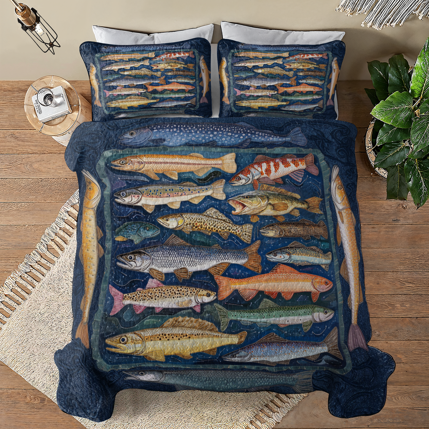 Shineful All Season Quilt 3-Piece Set Fishlife