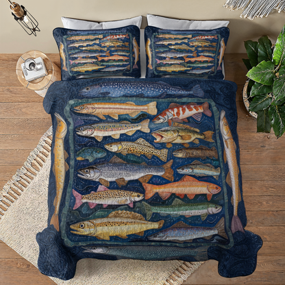 Shineful All Season Quilt 3-Piece Set Fishlife