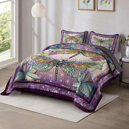 Shineful All Season Quilt 3-Piece Set Exquisite Dragonfly