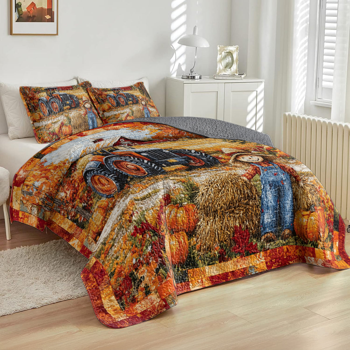 Shineful All Season Quilt 3-Piece Set Autumn Farm Harvest