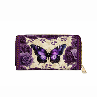 Shineful Leather Clutch Purse With Wristlet Strap Handle Antique Elegance