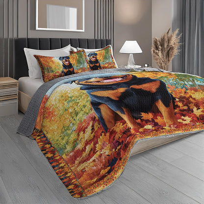 Shineful All Season Quilt 3-Piece Set - Fall Frolic with My Rottweiler