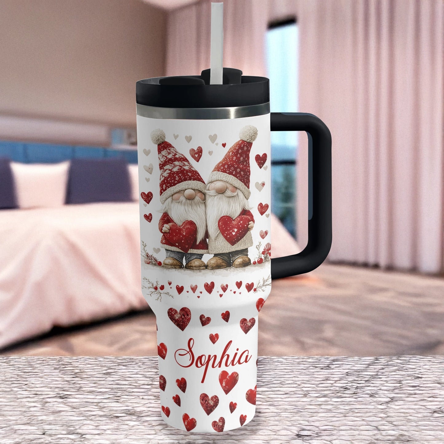 Shineful Tumbler Personalized Gnome Love