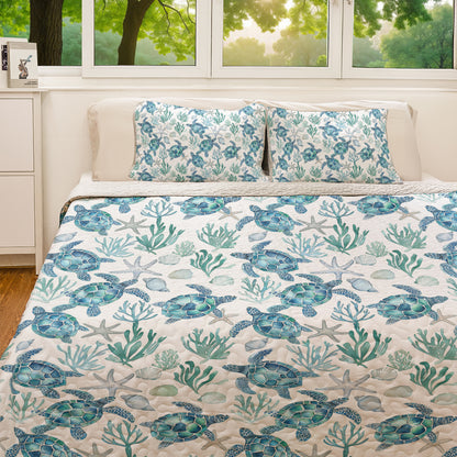 Shineful All Season Quilt 3-Piece Set Under the Sea
