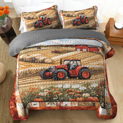 Shineful All Season Quilt 3-Piece Set - Farmer Autumn Harvest
