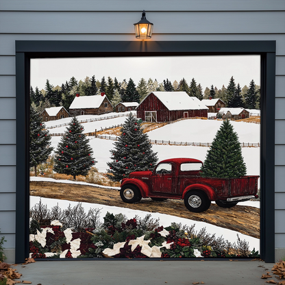 Shineful Garage Door Banner Decoration - Christmas Truck