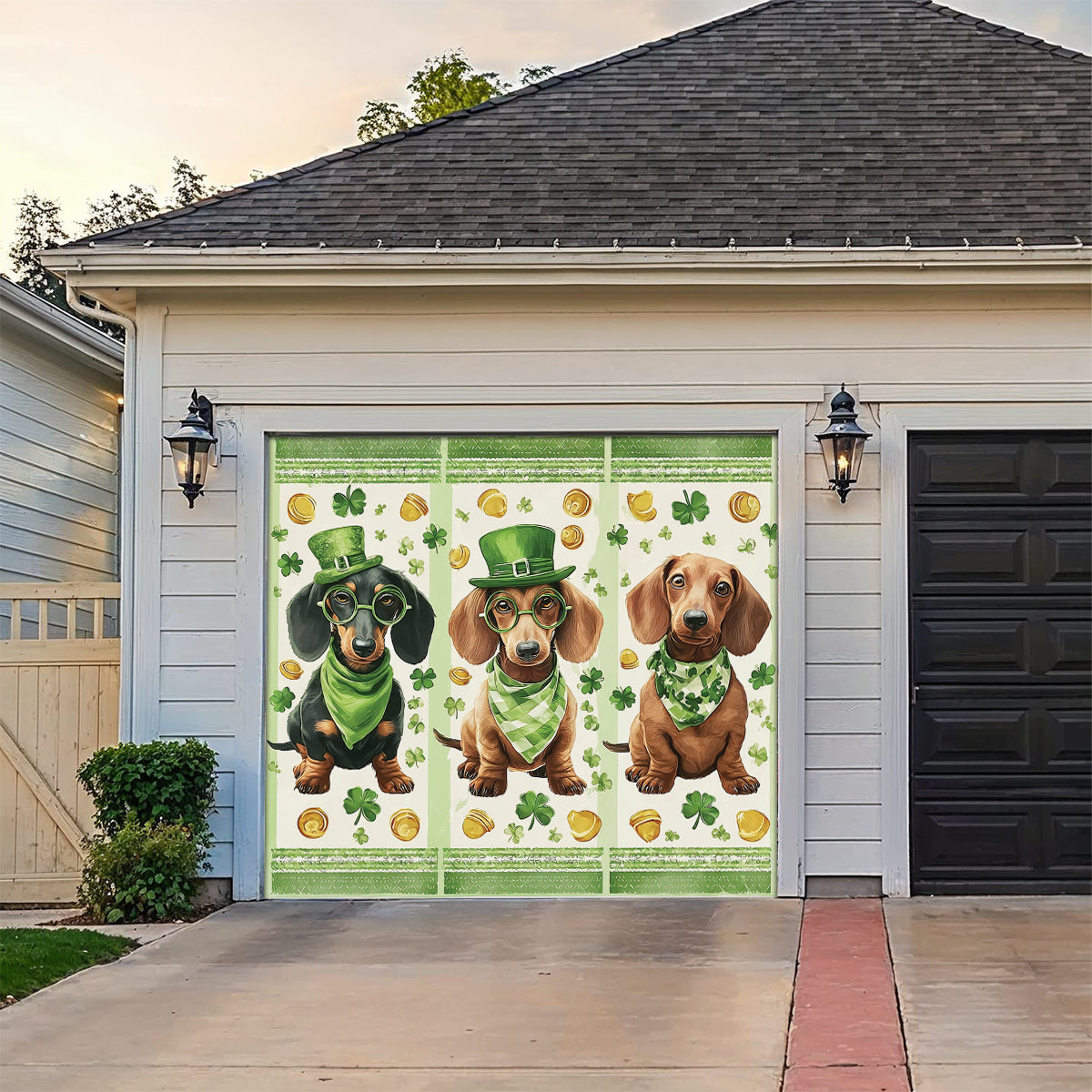 Shineful Garage Door Banner Decoration Lucky Dachshund