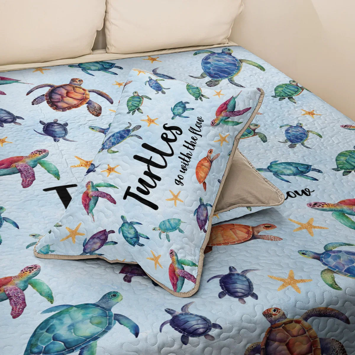 Shineful All Season Quilt 3-Piece Set -Sea Turtle Go With The Flow