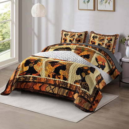Shineful All Season Quilt 3-Piece Set - Black Women Grace