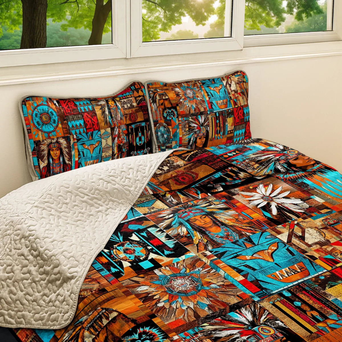 Shineful All Season Quilt 3-Piece Set  Native American Bold Tribal