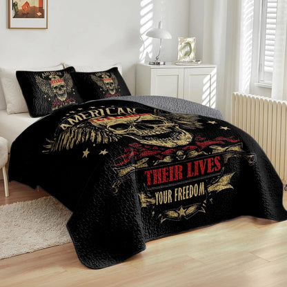 Shineful All Season Quilt 3-Piece Set American Veteran Sacrifices