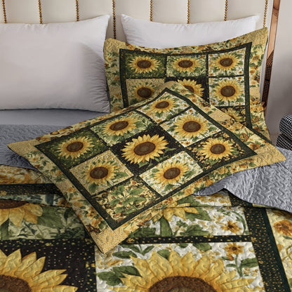 Shineful All Season Quilt 3-Piece Set Sunflower Patch