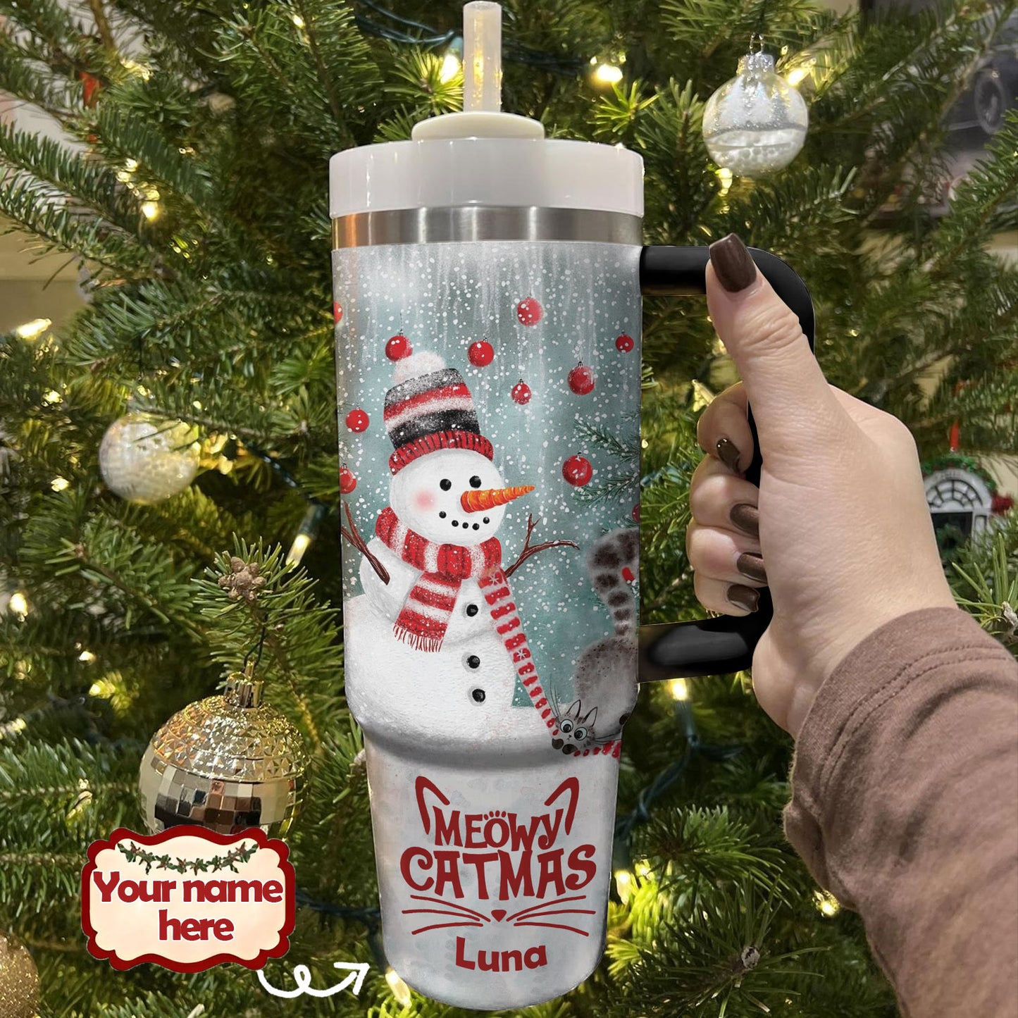 Shineful Personalized Tumbler Snowy Friends