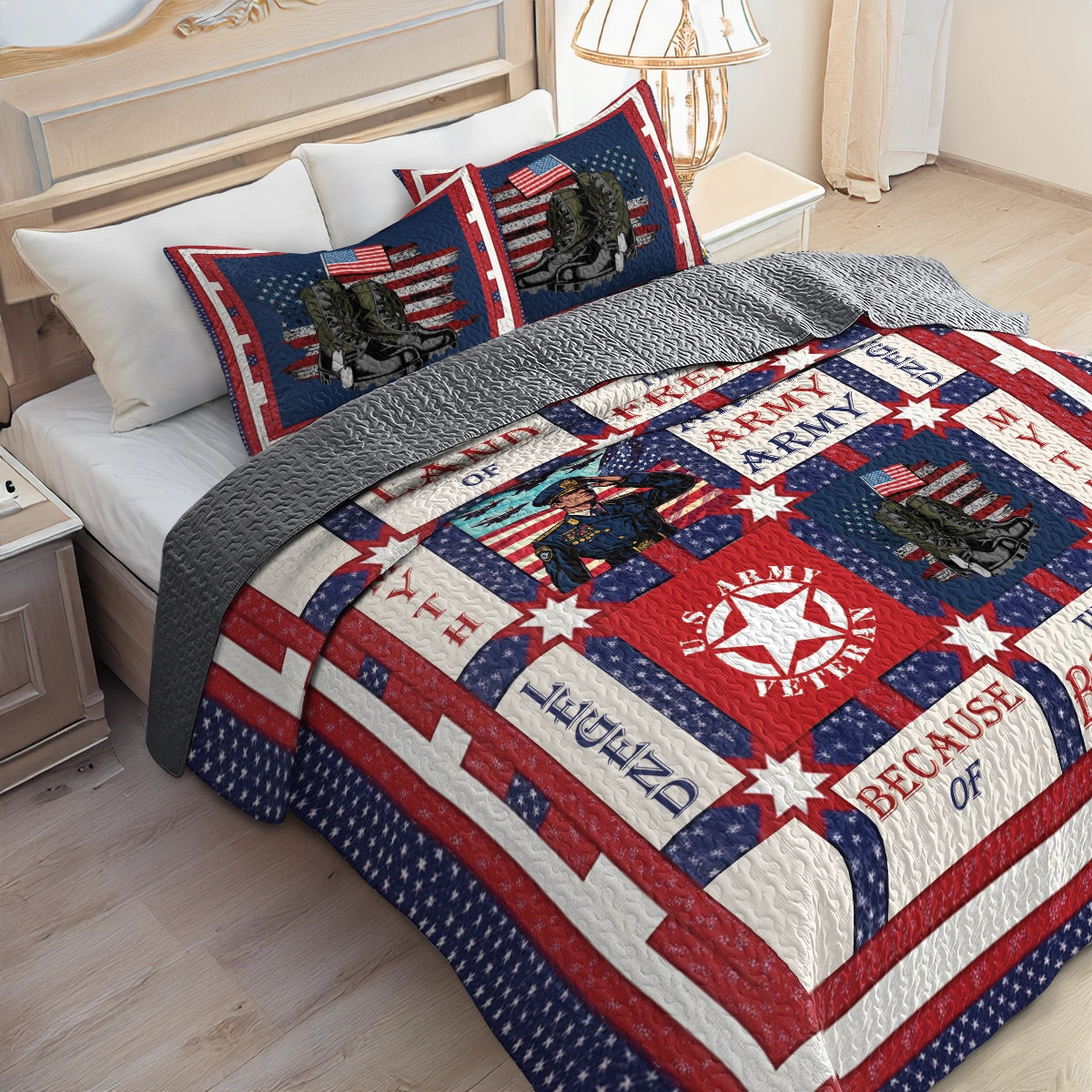 Shineful All Season Quilt 3-Piece Set - Veteran Home Of The Brave