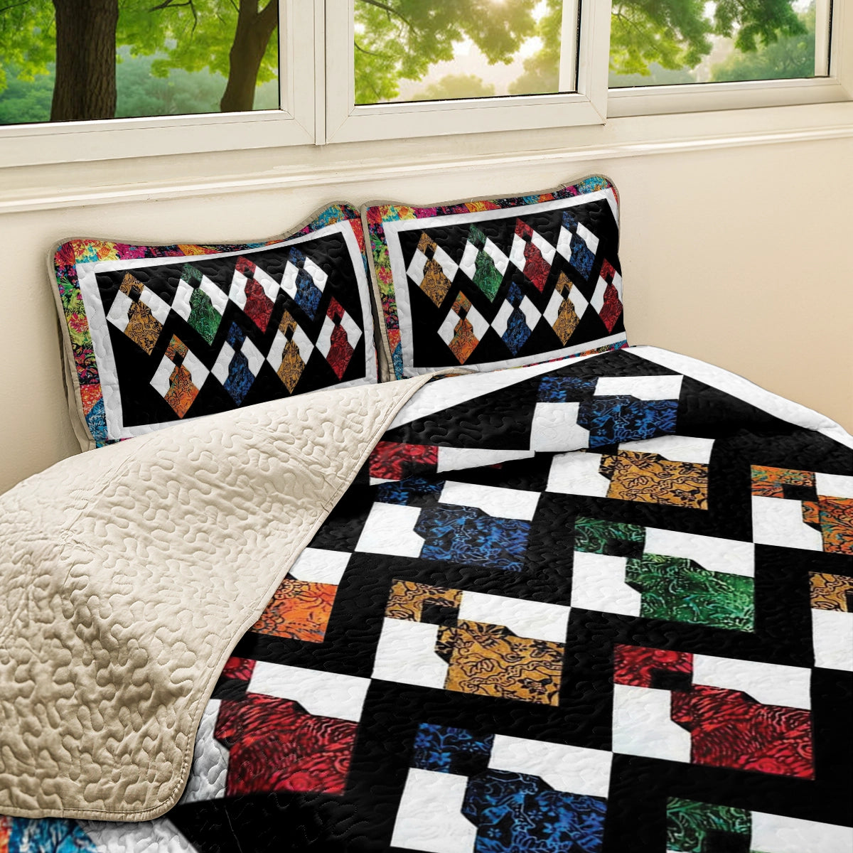 Shineful All Season Quilt 3-Piece Set - Black Women Harmony