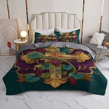 Shineful Quilt 3-Piece Set Vine of Eternal Grace