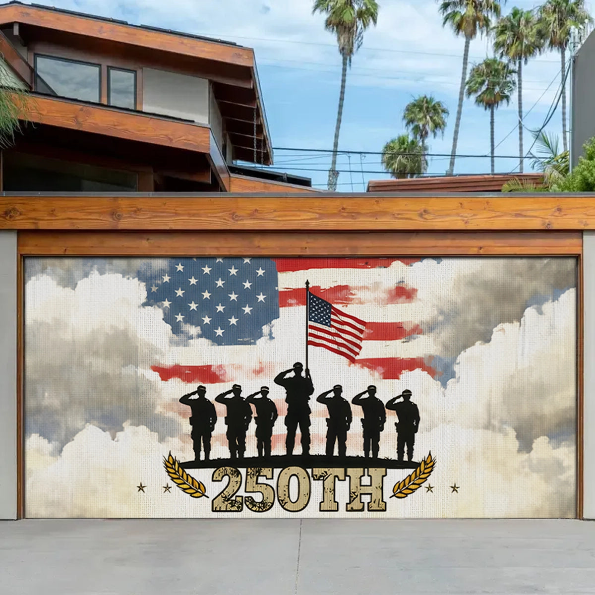 Shineful Garage Door Banner Decoration Salute to America