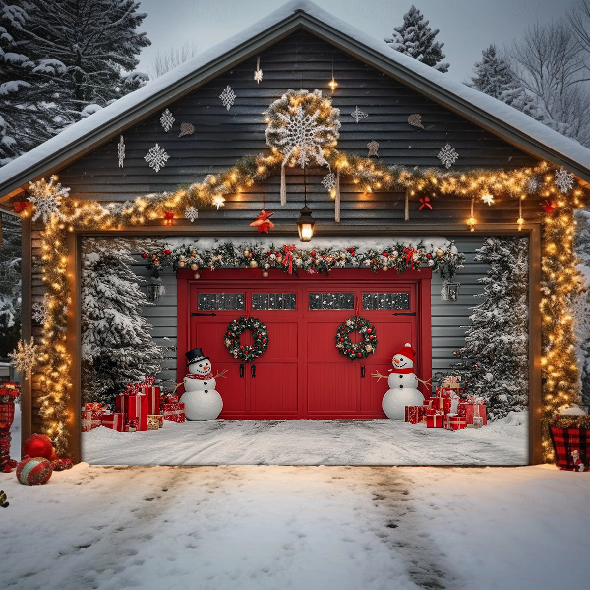 Shineful Garage Door Banner Decoration - Frosted Cheer