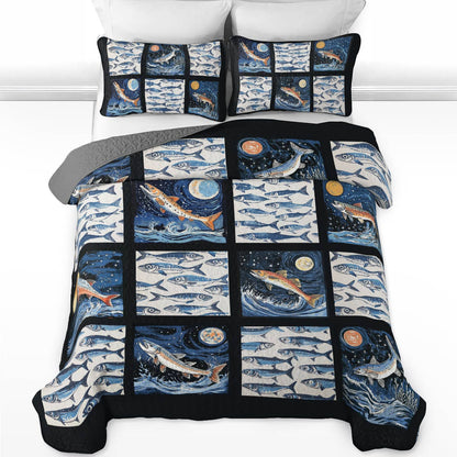 Shineful All Season Quilt 3-Piece Set Night Swim