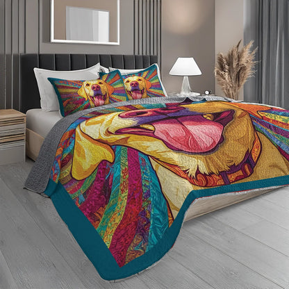 Shineful All Season Quilt 3-Piece Set - Happy Labrador
