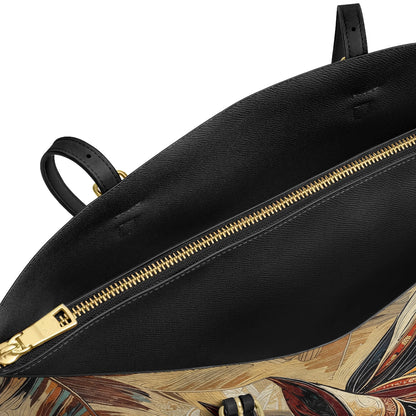Shineful Leather Tote Bag - Tribal Spirit Stallion