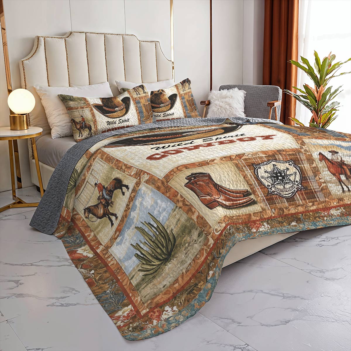 Shineful All Season Quilt 3-Piece Set - Wild Spirit Cowboy