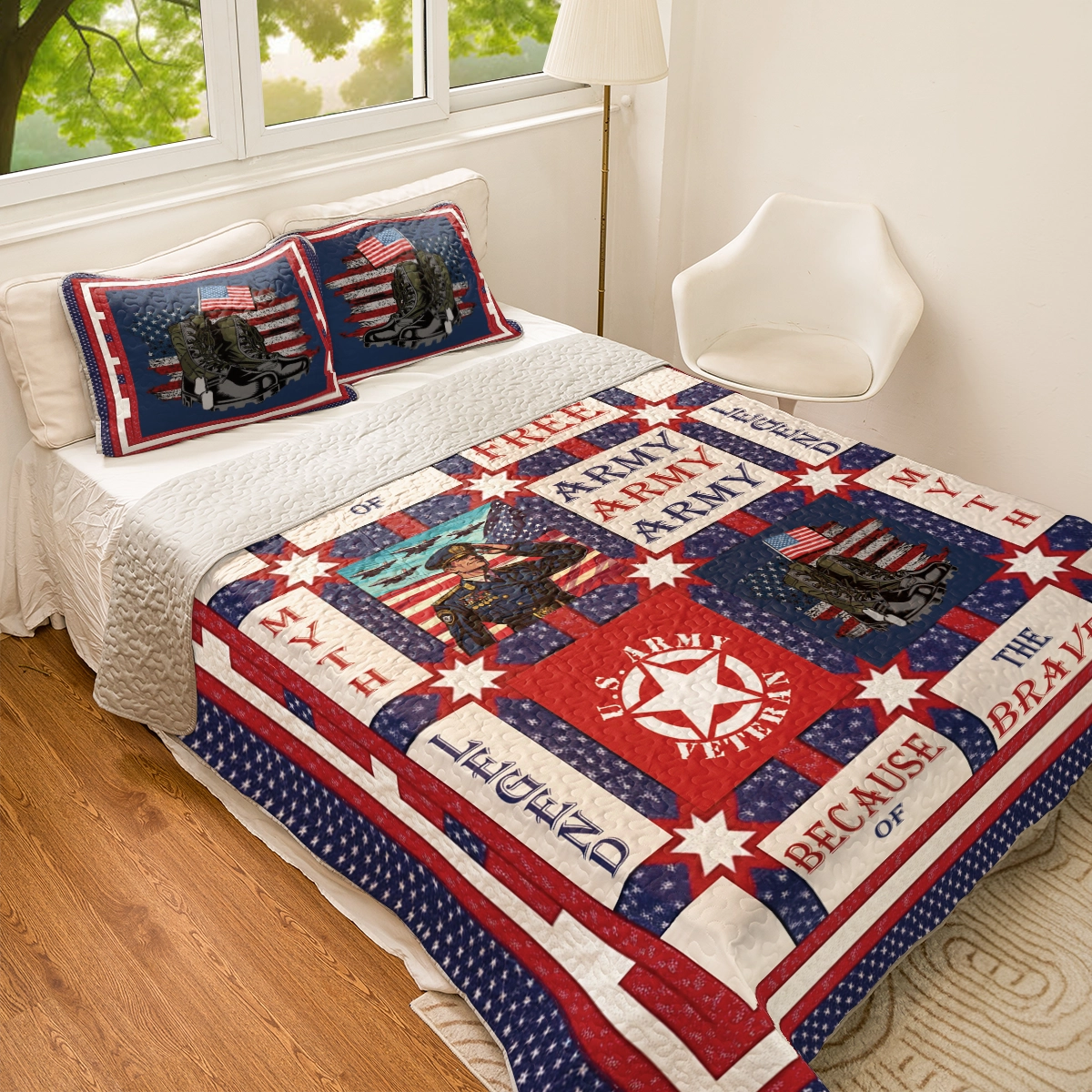 Shineful All Season Quilt 3-Piece Set - Veteran Home Of The Brave