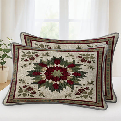 Shineful All Season Quilt 3-Piece Set Evergreen Star Bloom