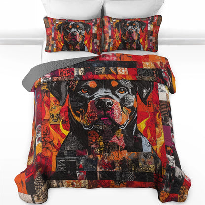 Shineful All Season Quilt 3-Piece Set Guardian Rottweiler