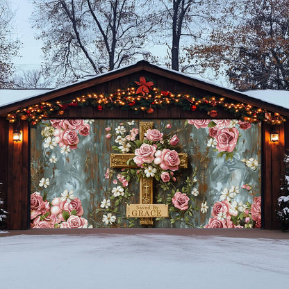 Shineful Garage Door Banner Decoration Saved The Grace