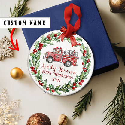 Shineful Acrylic Personalized Ornament Our Firefighter’s First Noel