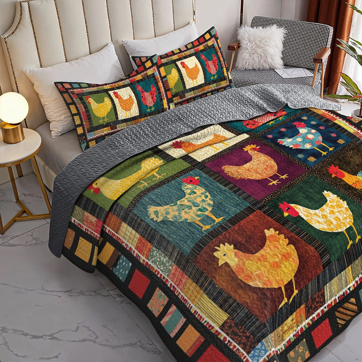 Shineful All Season Quilt 3-Piece Set - Farm Fresh Chicken