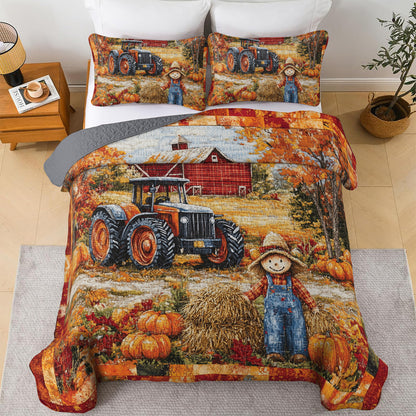 Shineful All Season Quilt 3-Piece Set Autumn Farm Harvest