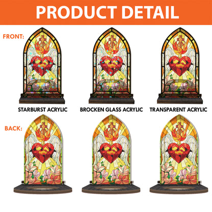 Shineful Suncatcher Candle Holder Sacred Heart Glow