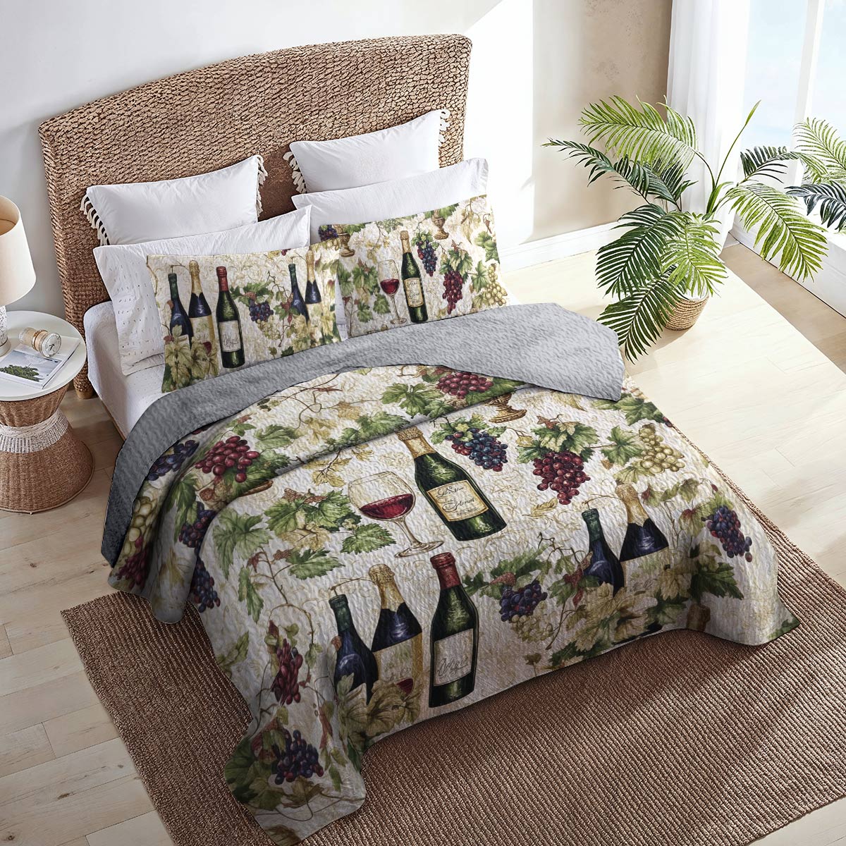 Shineful All Season Quilt 3-Piece Set Wine Dream