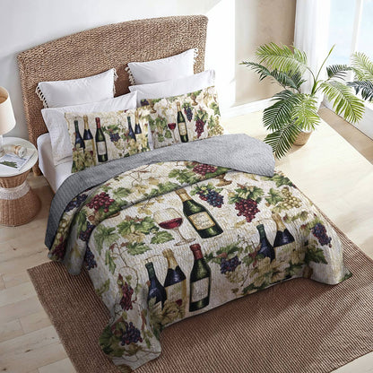 Shineful All Season Quilt 3-Piece Set Wine Dream