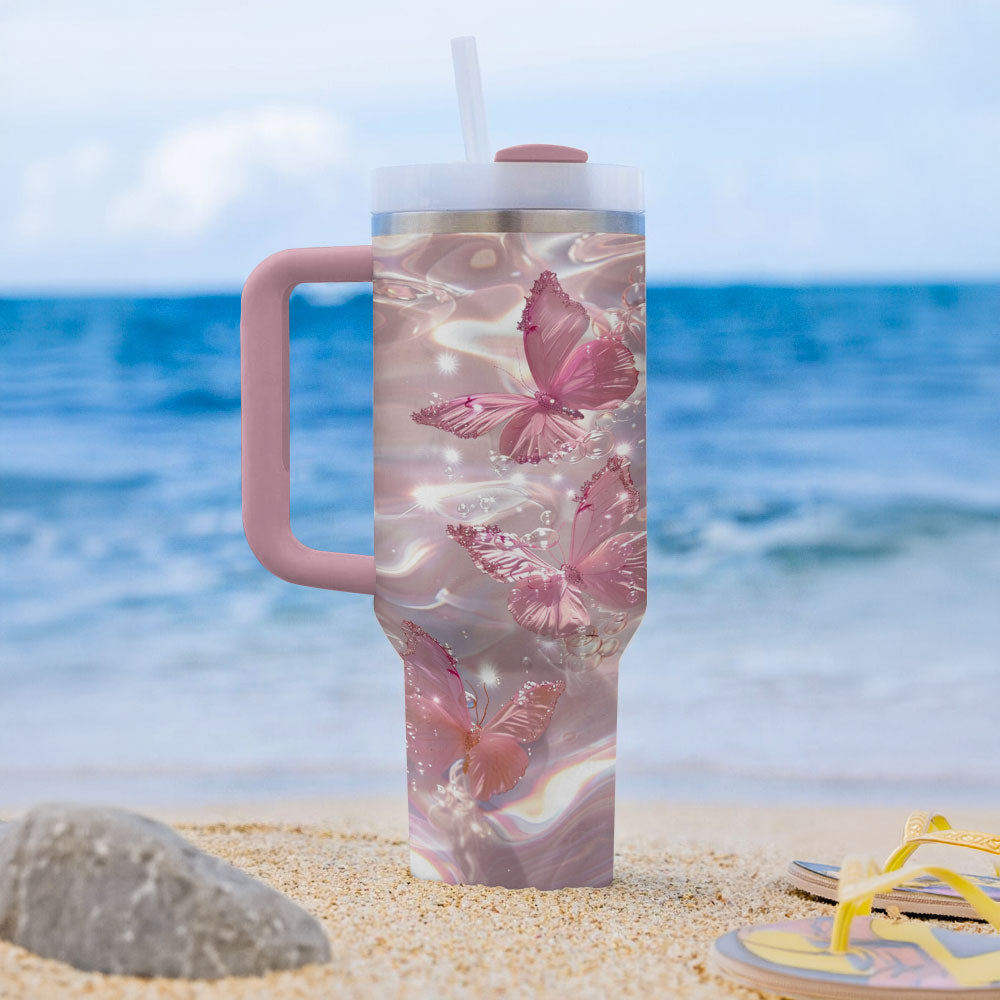 Shineful Glossy Tumbler Crystal Butterfly