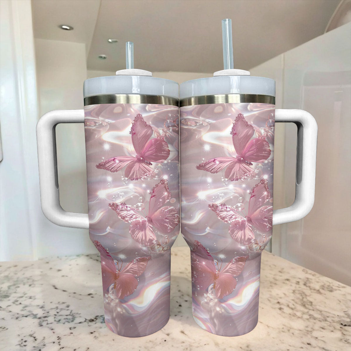 Shineful Glossy Tumbler Crystal Butterfly