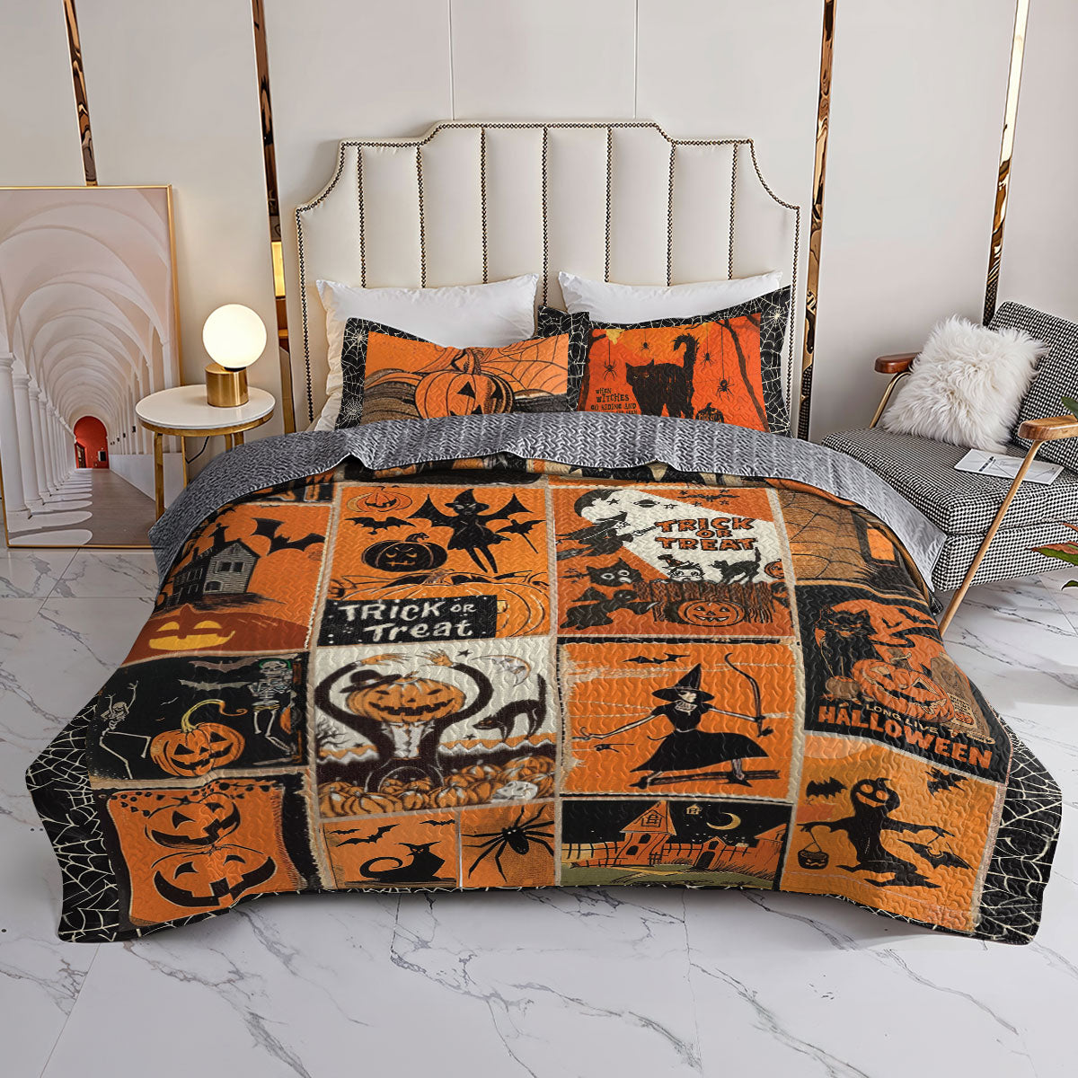 Shineful All Season Quilt 3-Piece Retro Fright Night