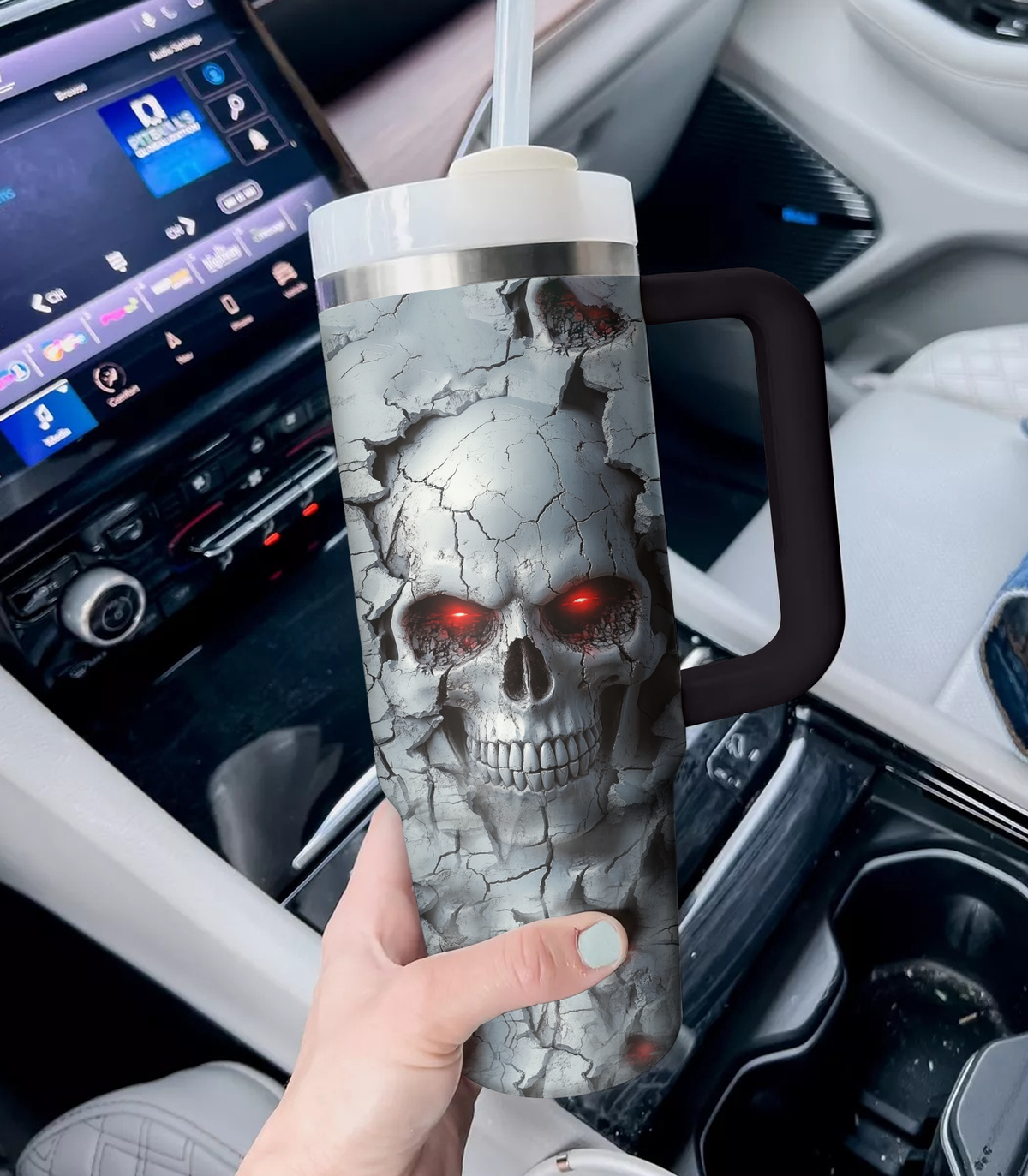 Shineful Tumbler 3D Abstract Skull Fracture Tumbler