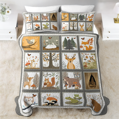 Shineful All Season Quilt 3-Piece Set Woodland Friends
