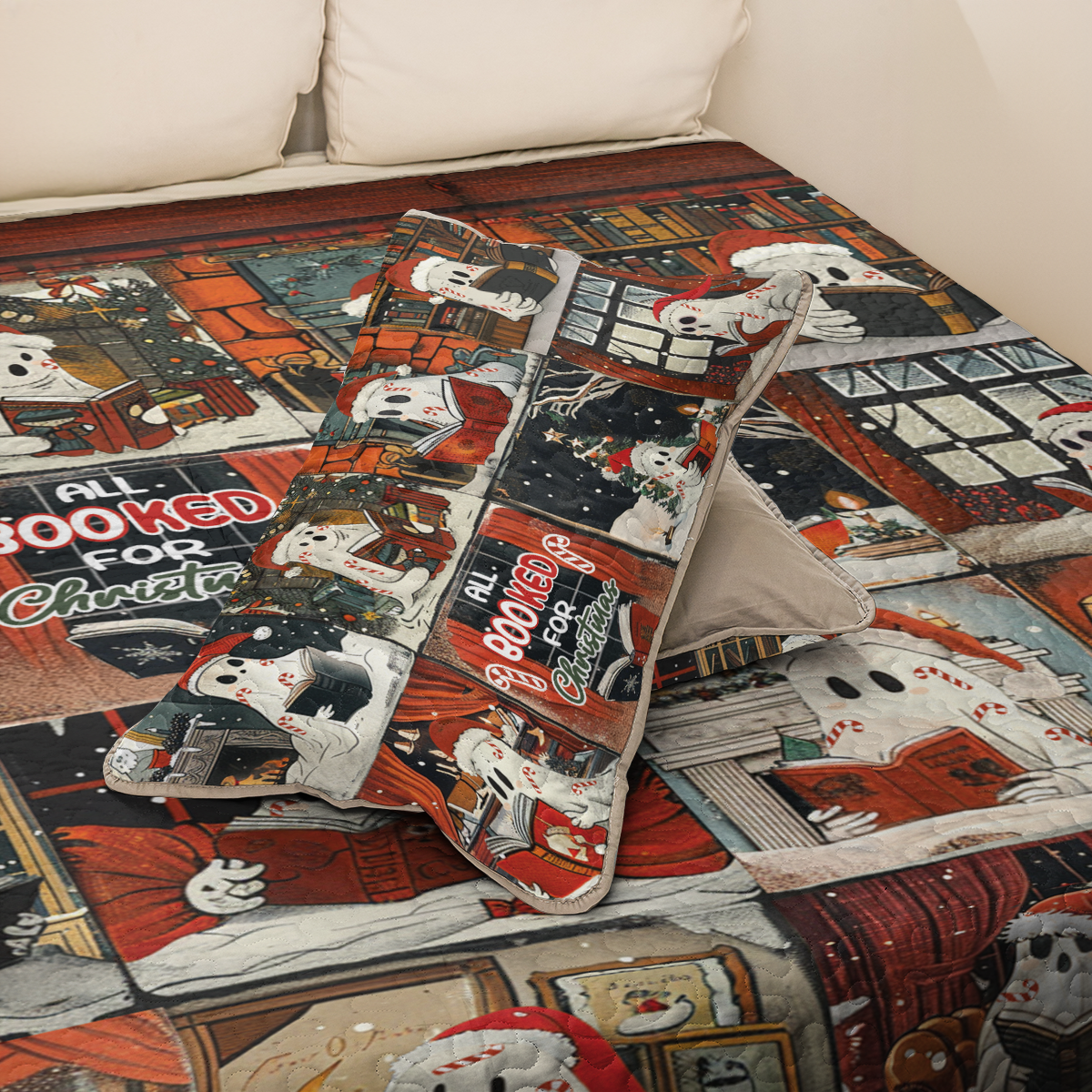 Shineful All Season Quilt 3-Piece Set Christmas Bookish Candy Boo