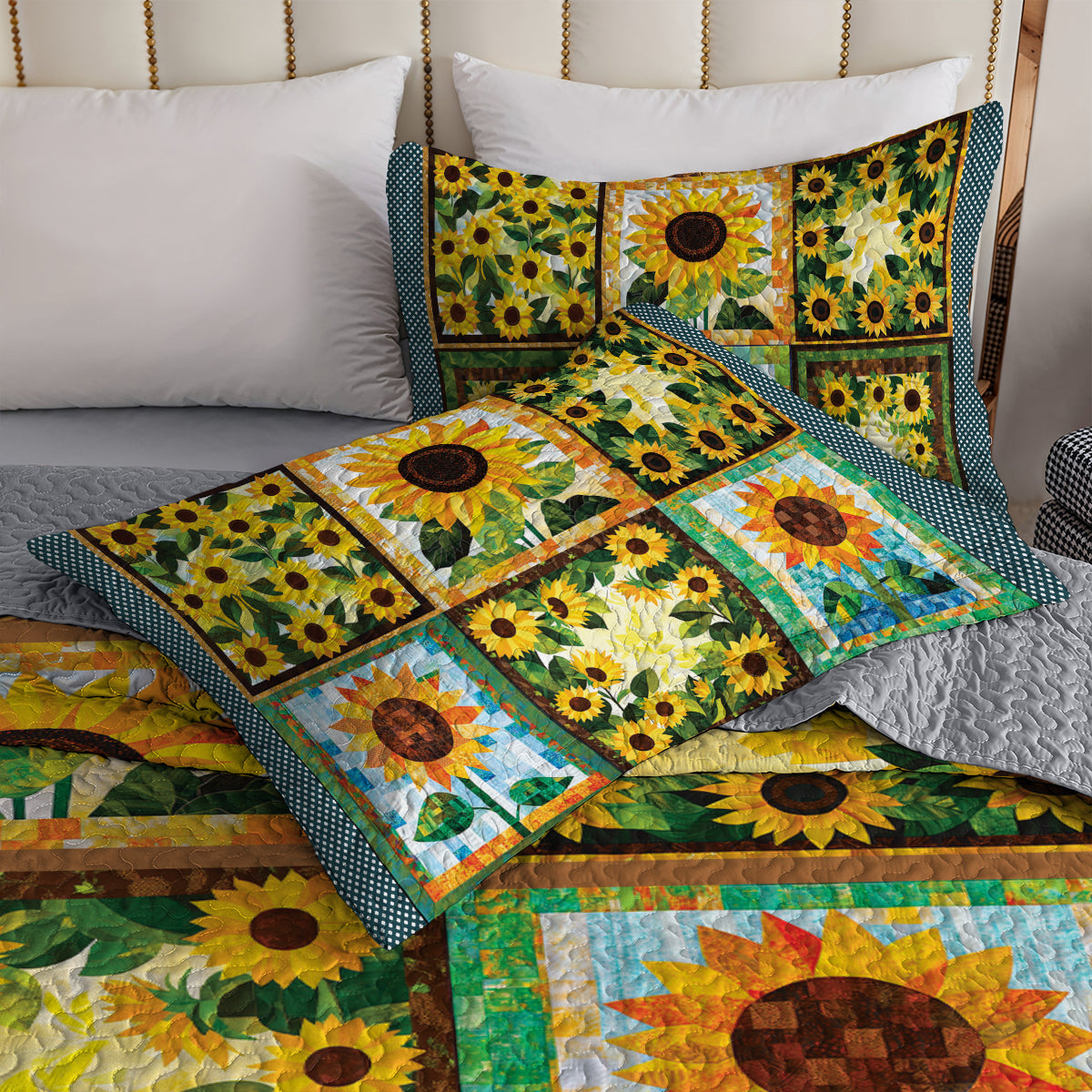 Shineful All Season Quilt 3-Piece Set - Sunflower Blooms And Shines